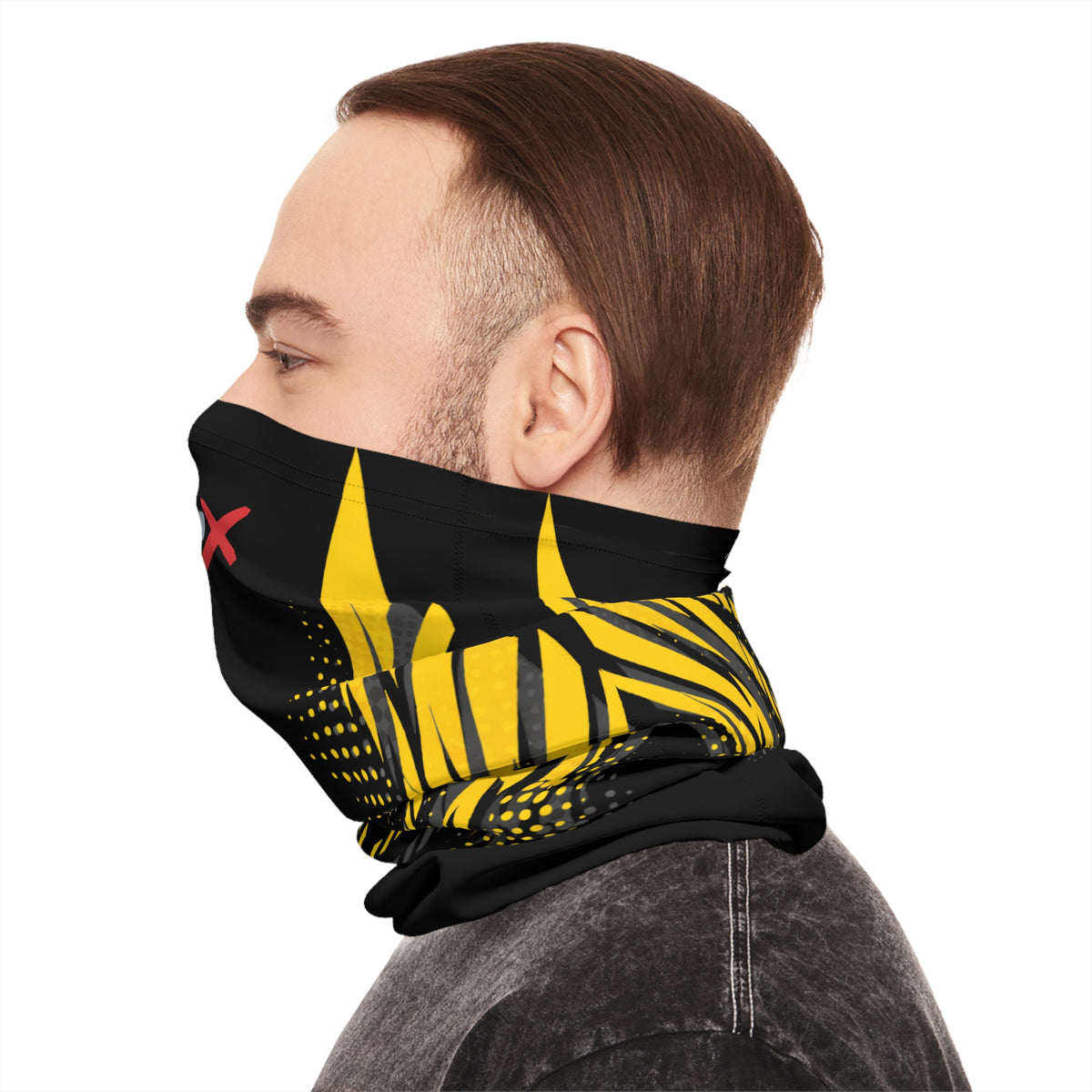 SeaDoo RXPX Racing Neck Gaiter — Millenium Yellow & Grey Midweight Face Shield Mask