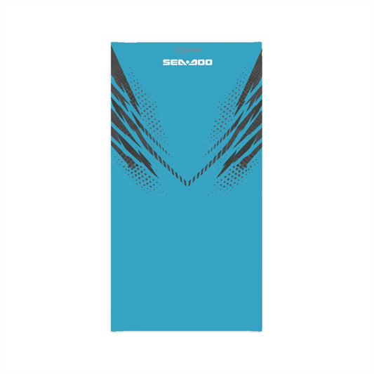 SeaDoo GTX Racing Neck Gaiter — Grey & Teal Midweight Face Shield Mask