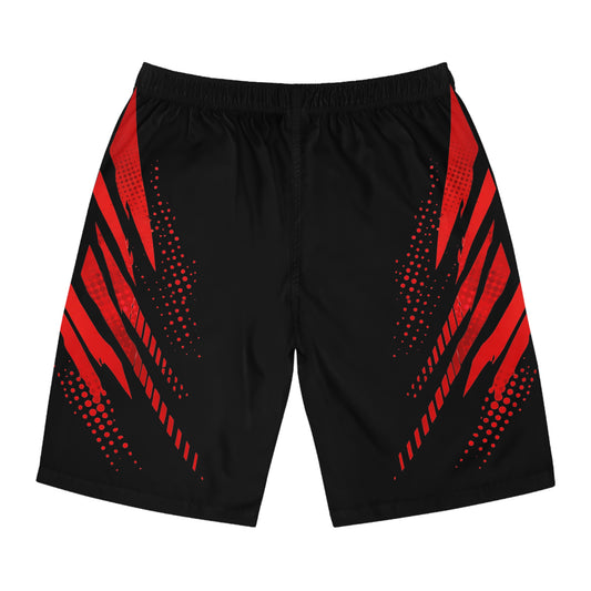 SeaDoo RXTX X-Team Men's Black & Red Racing Board Shorts — Athletic Swim Trunks