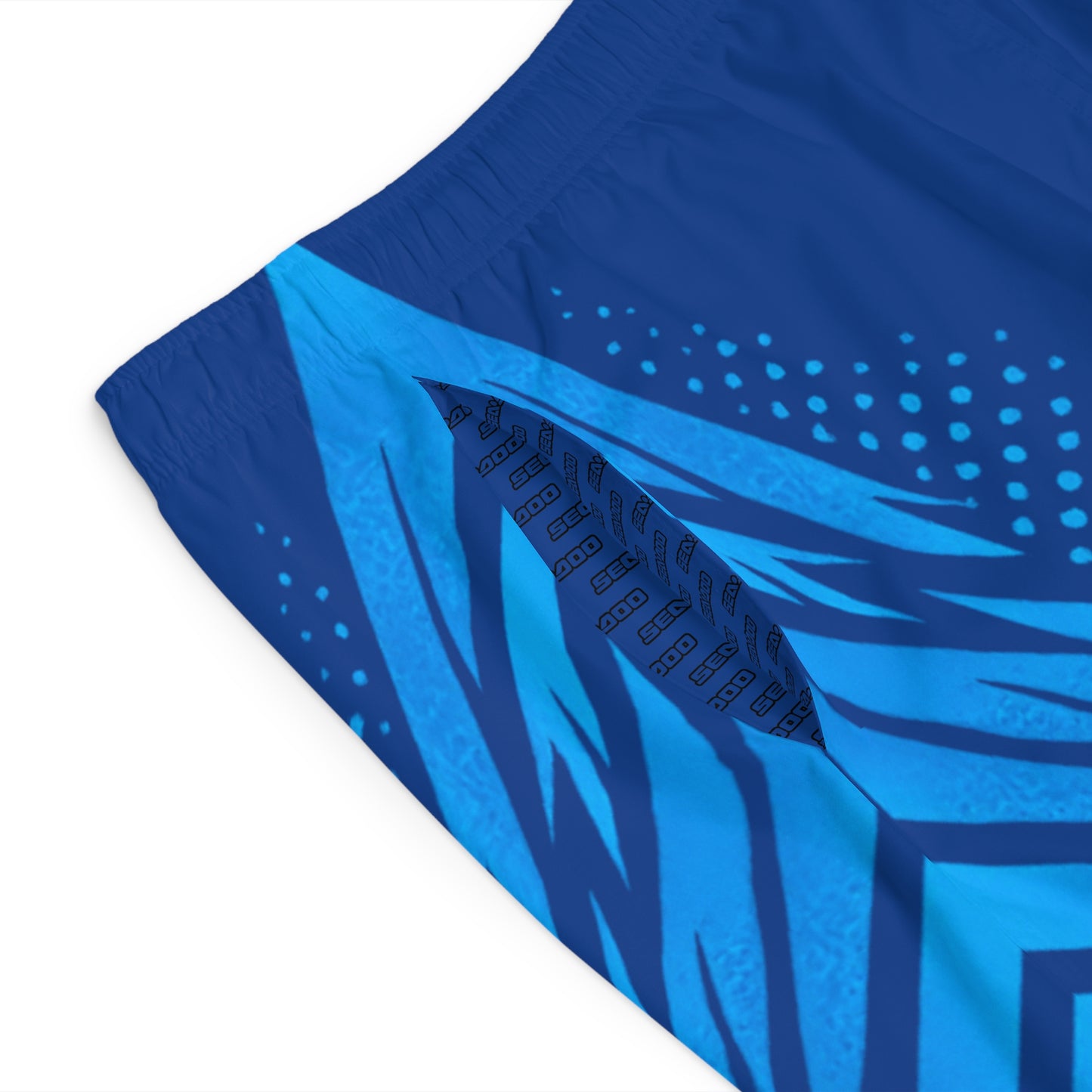 SeaDoo GTX Men's Gulfstream Blue & Abyss Blue Racing Board Shorts — Athletic Swim Trunks
