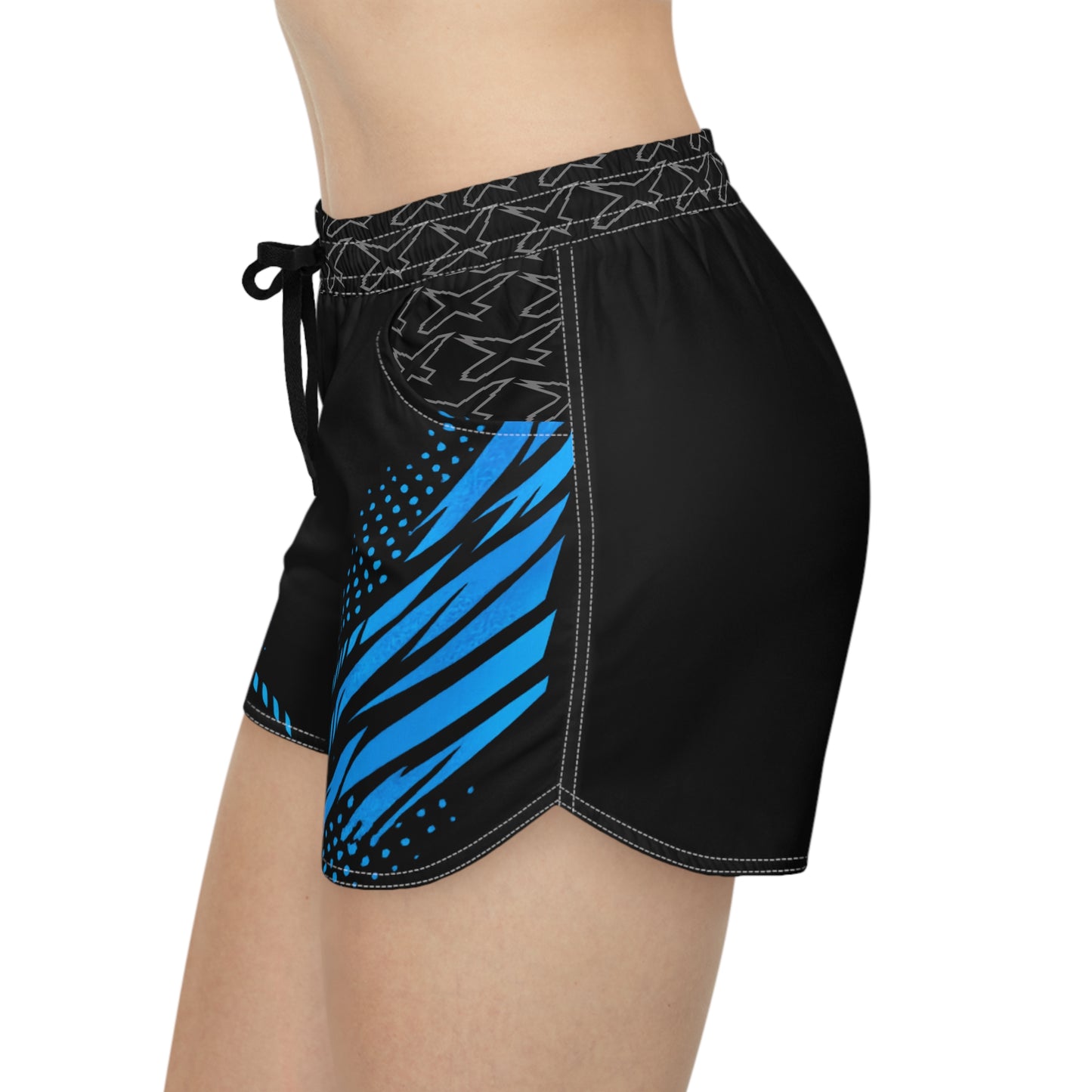 SeaDoo RXPX X-Team Women's Athletic Shorts — Dynamic Stripe Swim Shorts Gulfstream Blue