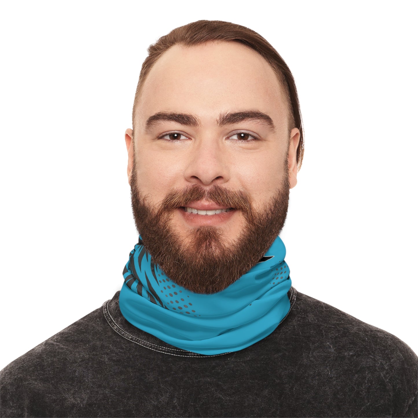 SeaDoo GTX Racing Neck Gaiter — Grey & Teal Midweight Face Shield Mask