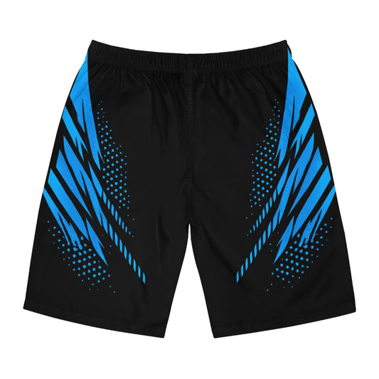 SeaDoo RXTX X-Team Men's Black & Gulfstream Blue Racing Board Shorts — Athletic Swim Trunks
