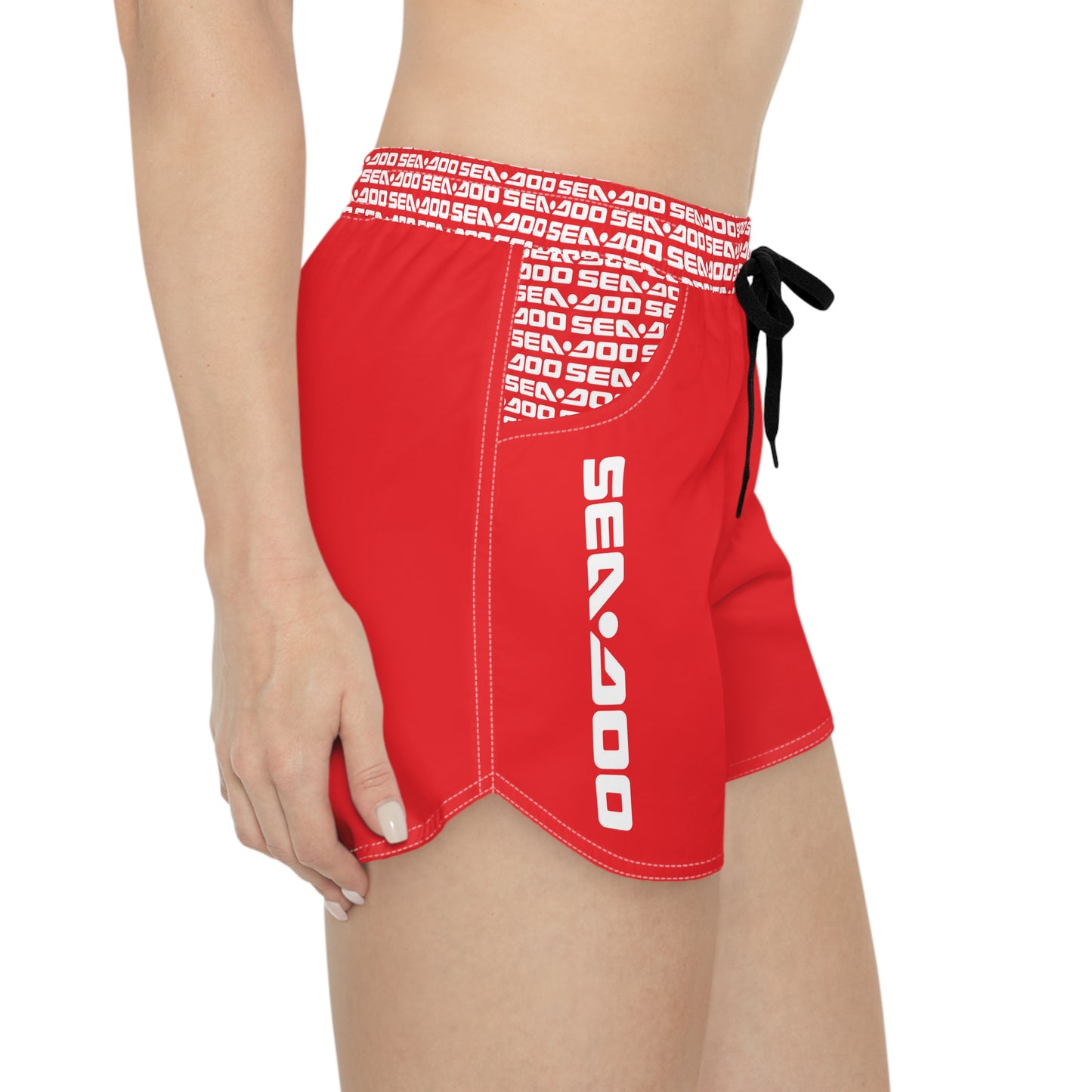 SeaDoo Performance Swim Shorts Women's Beach Riding Shorts Red - Vert