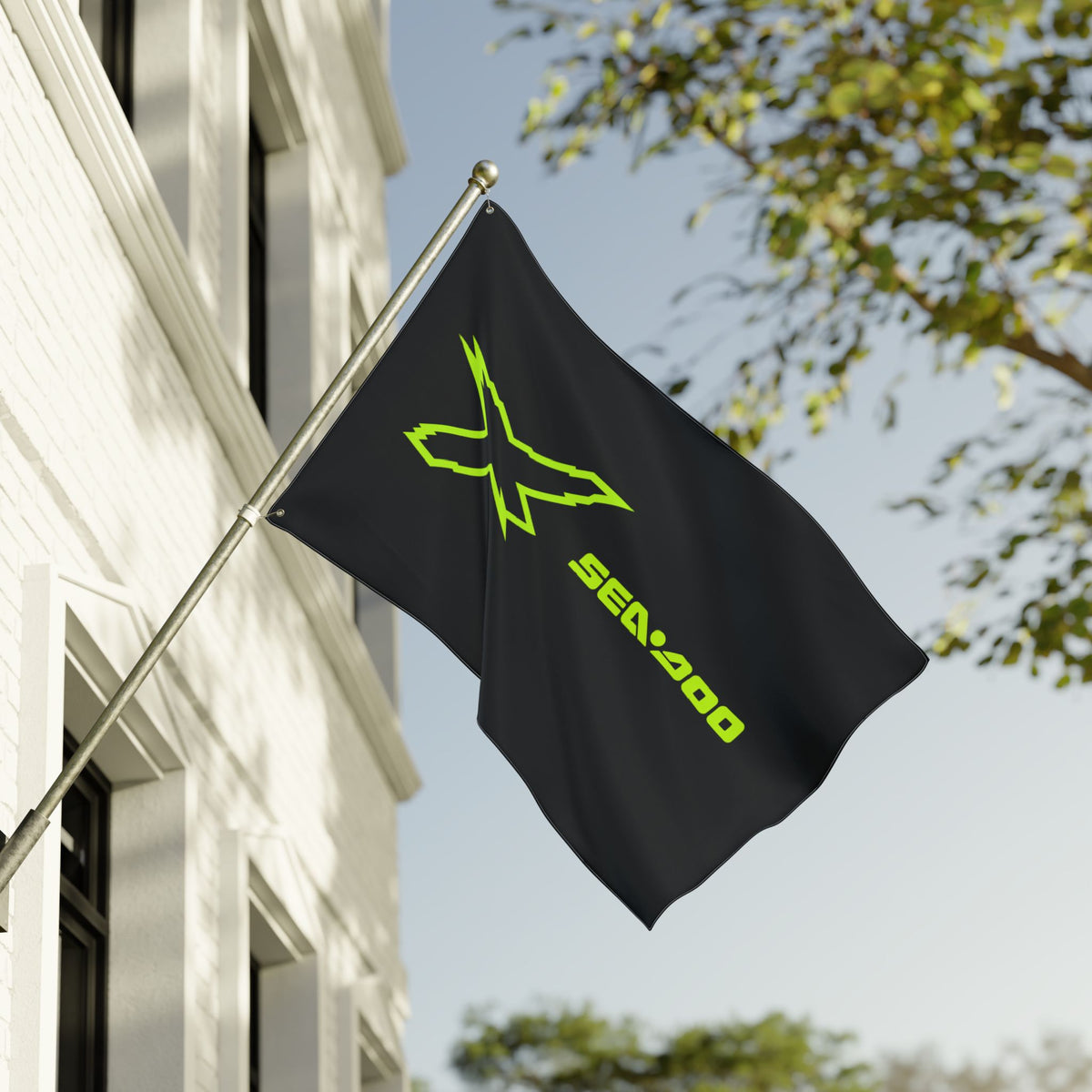 Sea‑Doo X-Team Performance Flag — Double‑Sided Manta Green Watersports Banner