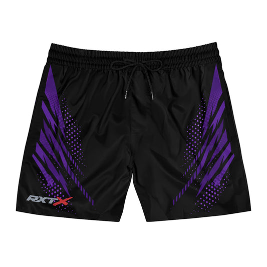 SeaDoo RXTX Swim Shorts — Black & Midnight Purple Mid-Length Boardshorts