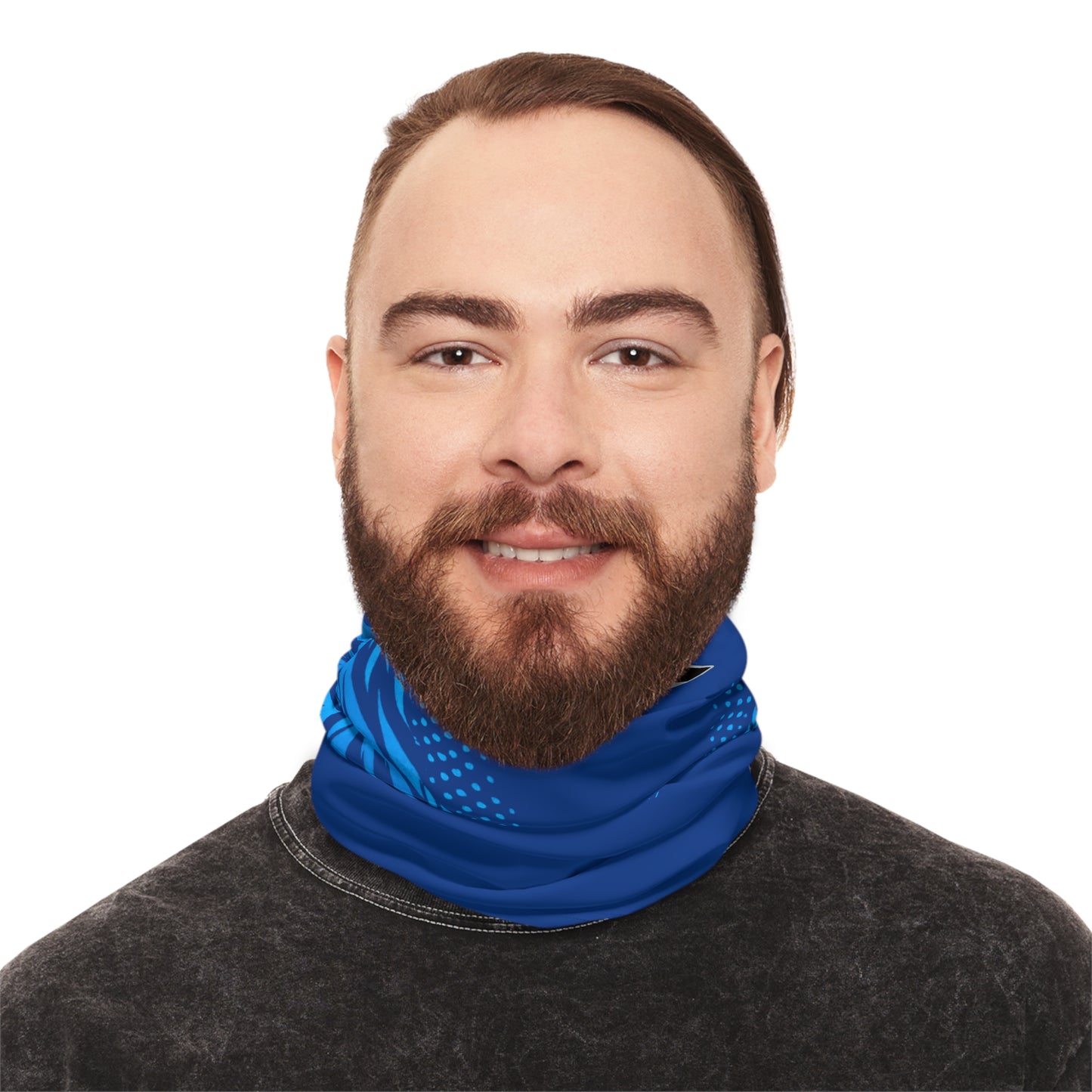 SeaDoo GTX Racing Neck Gaiter — Gulfstream Blue & Blue Abyss Midweight Face Shield Mask