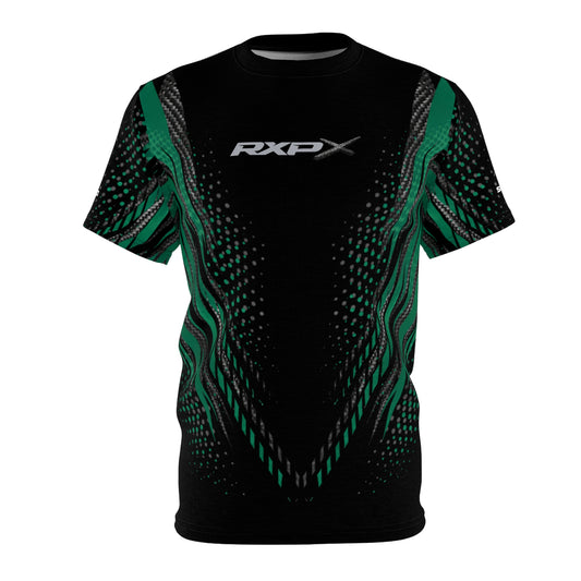 SeaDoo RXPX X-Team Cyber Racing Dri Fit Tee — Apex Racing Green & Carbon Fiber All-Over Print