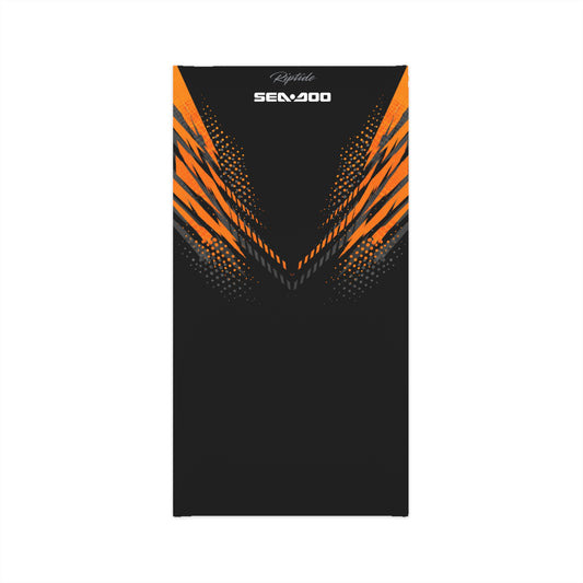 SeaDoo GTX Racing Neck Gaiter — Grey & Orange Midweight Face Shield Mask