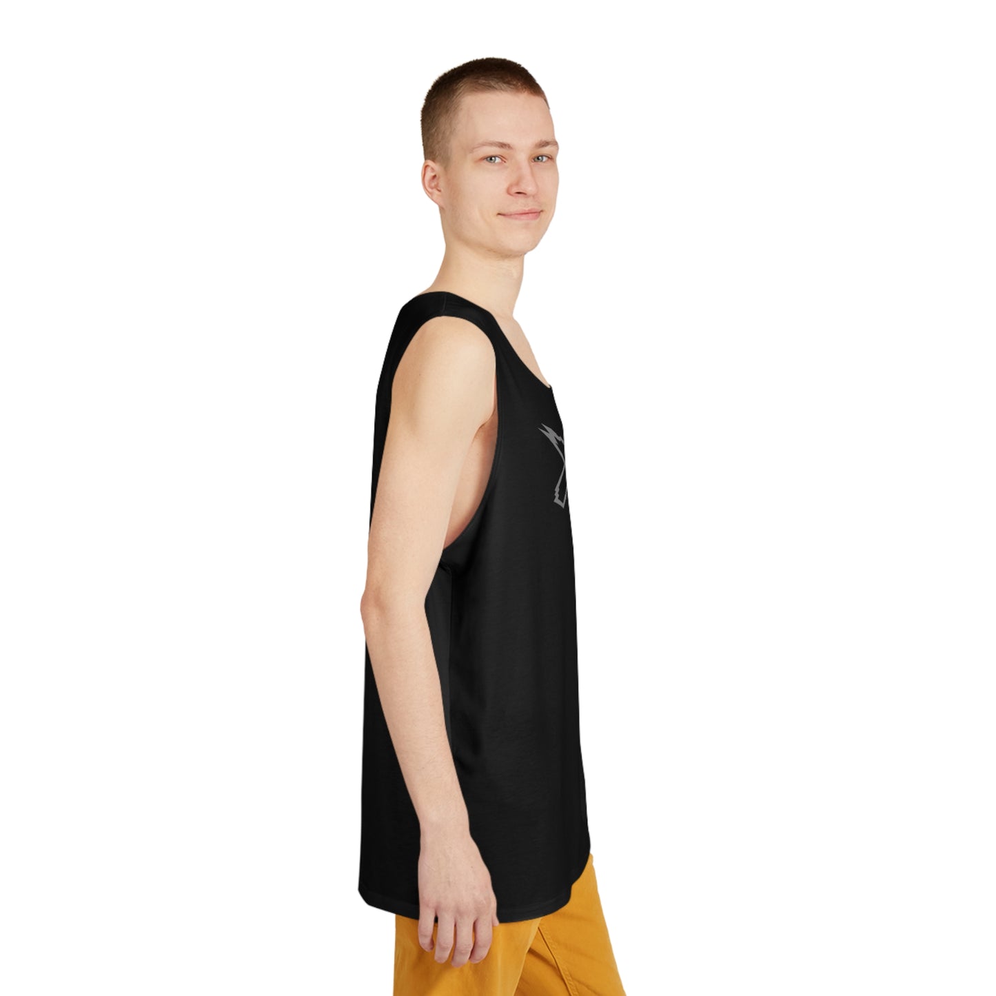 Men's X-Team Black Tank Top — Minimal Everyday Muscle Tank Steel