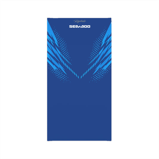 SeaDoo GTX Racing Neck Gaiter — Gulfstream Blue & Blue Abyss Midweight Face Shield Mask