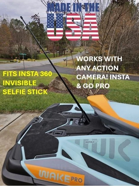 Seadoo Insta 360 Selfie Action Stick Camera Mount Rear Deck 2018+ GTI GTR RXTX Gtx Rxpx Wake Fish Go Pro