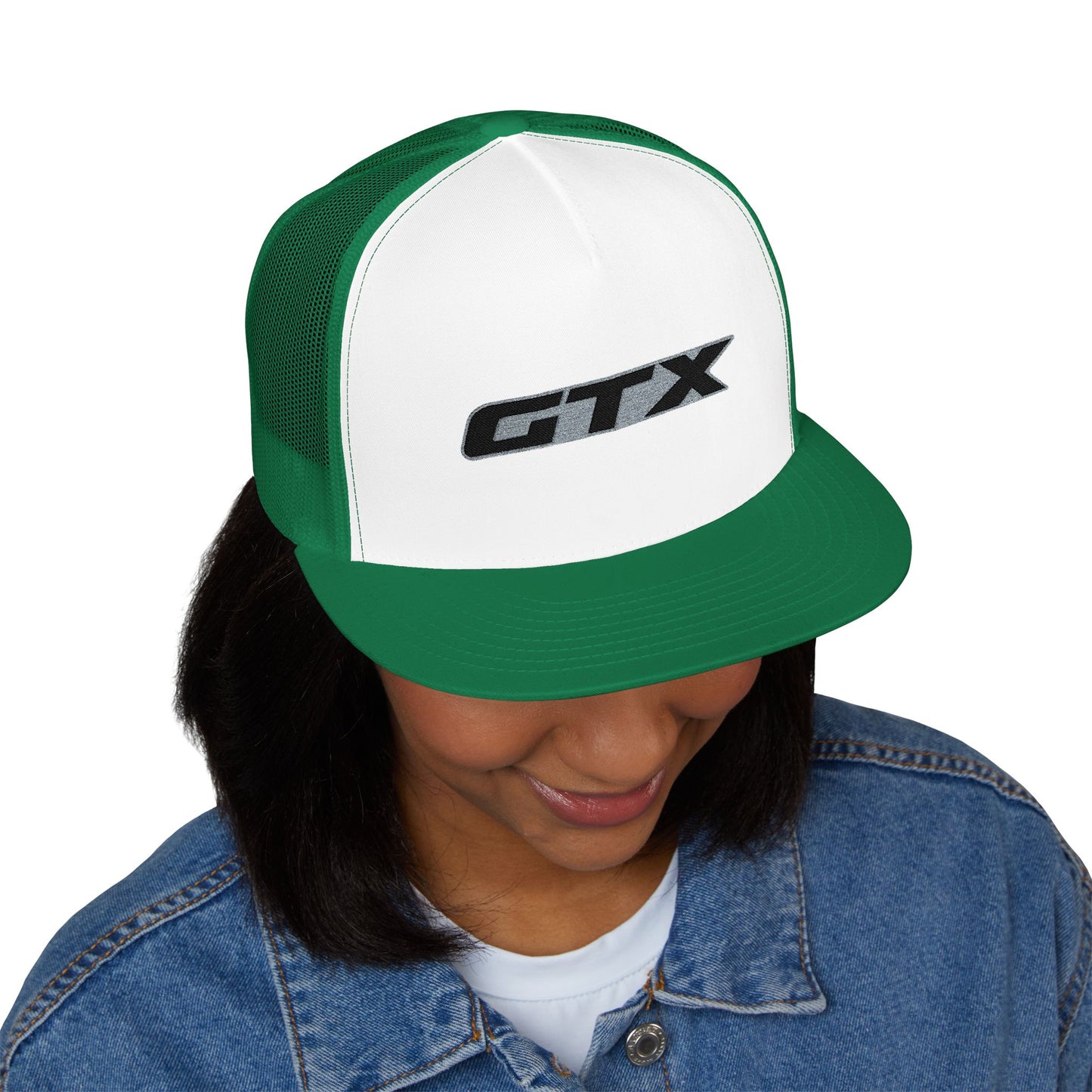 GTX Embroidered Snap Back Trucker Cap - 5-Panel Mesh Hat