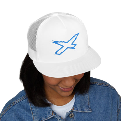SeaDoo X-Team Performance Embroidered Trucker Cap — Mesh 5-Panel Hat Gulfstream Blue