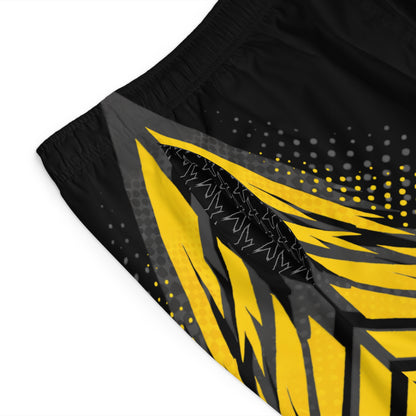 SeaDoo RXTX X-Team Men's Millenium Yellow & Grey Racing Board Shorts — Athletic Swim Trunks
