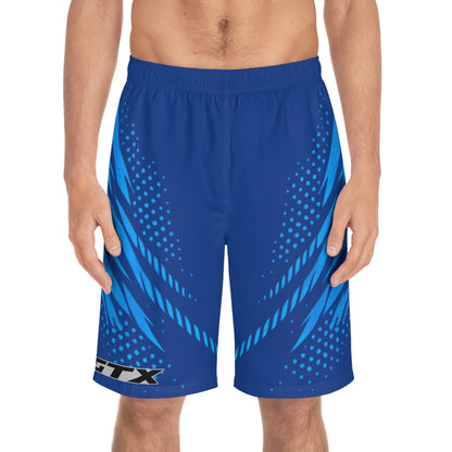 SeaDoo GTX Men's Gulfstream Blue & Abyss Blue Racing Board Shorts — Athletic Swim Trunks