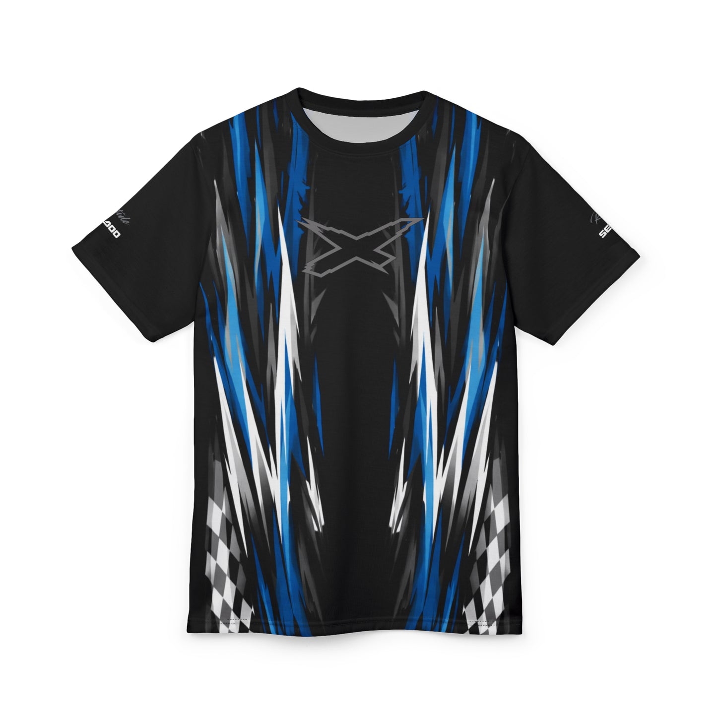 SeaDoo X-Team Racing Graphic Tee — Gulfstream Blue & Black All-Over Print