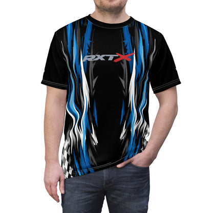 SeaDoo RXT-X Racing Graphic Tee — Gulfstream Blue & Black All-Over Print