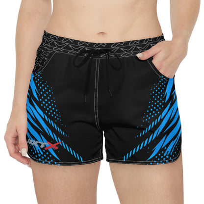 SeaDoo RXTX X-Team Women's Athletic Shorts — Dynamic Stripe Swim Shorts Gulfstream Blue