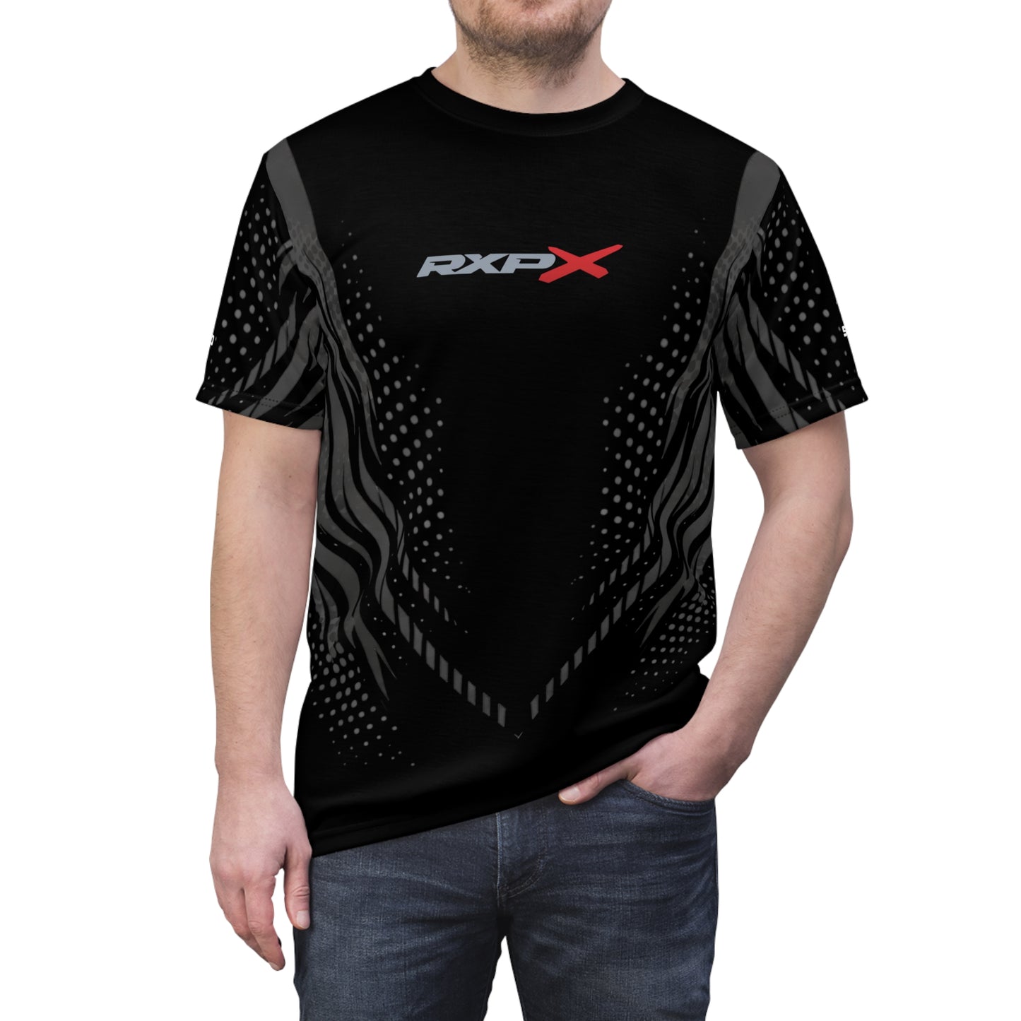 SeaDoo RXPX X-Team Cyber Racing Dri Fit Tee — Grey & Black All-Over Print