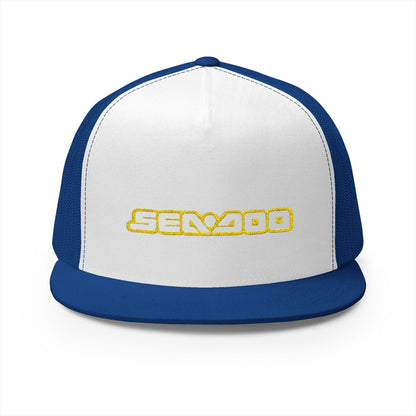 Sea-Doo Embroidered Trucker Hat — Retro Watersports Cap Yellow