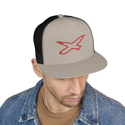 X-Team Performance Embroidered Trucker Cap — Mesh 5-Panel Hat Red