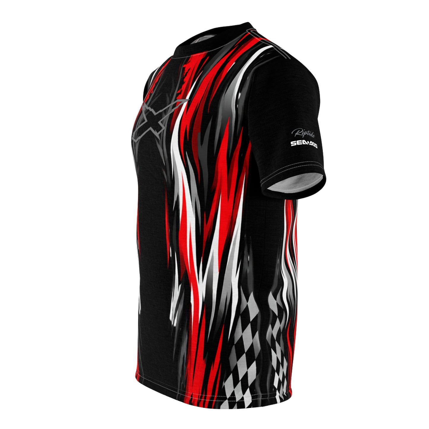 SeaDoo X-Team Racing Graphic Tee — Red & Black All-Over Print