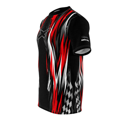 SeaDoo X-Team Racing Graphic Tee — Red & Black All-Over Print