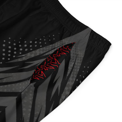SeaDoo RXTX X-Team Men's Grey & Red Racing Board Shorts — Athletic Swim Trunks