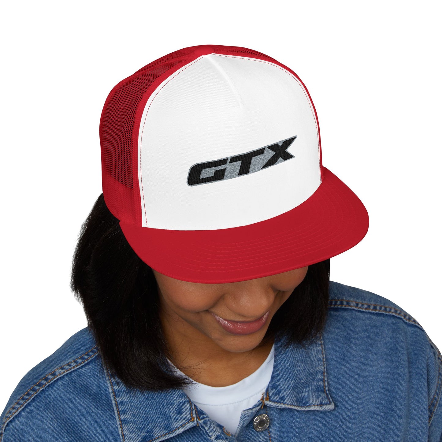 GTX Embroidered Snap Back Trucker Cap - 5-Panel Mesh Hat