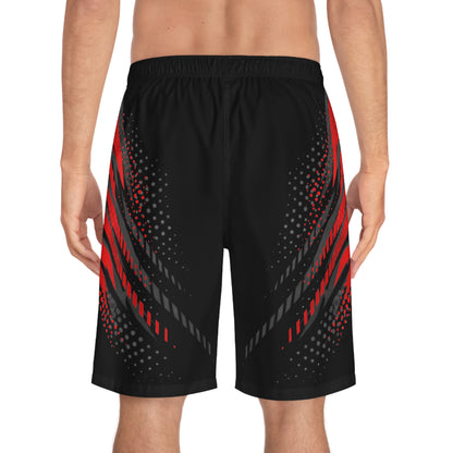 SeaDoo GTRX X-Team Men's Black & Red Racing Board Shorts — Athletic Swim Trunks