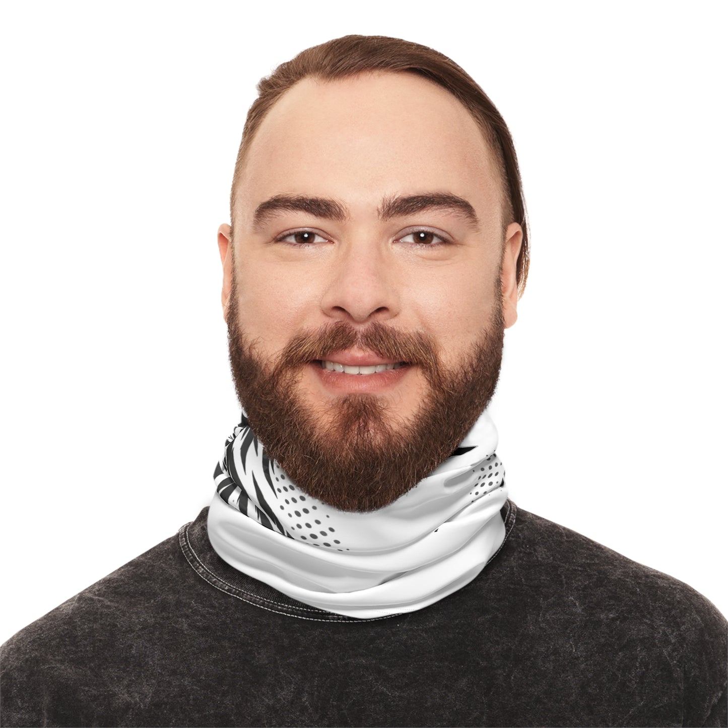 SeaDoo GTX Racing Neck Gaiter — Grey & White Midweight Face Shield Mask