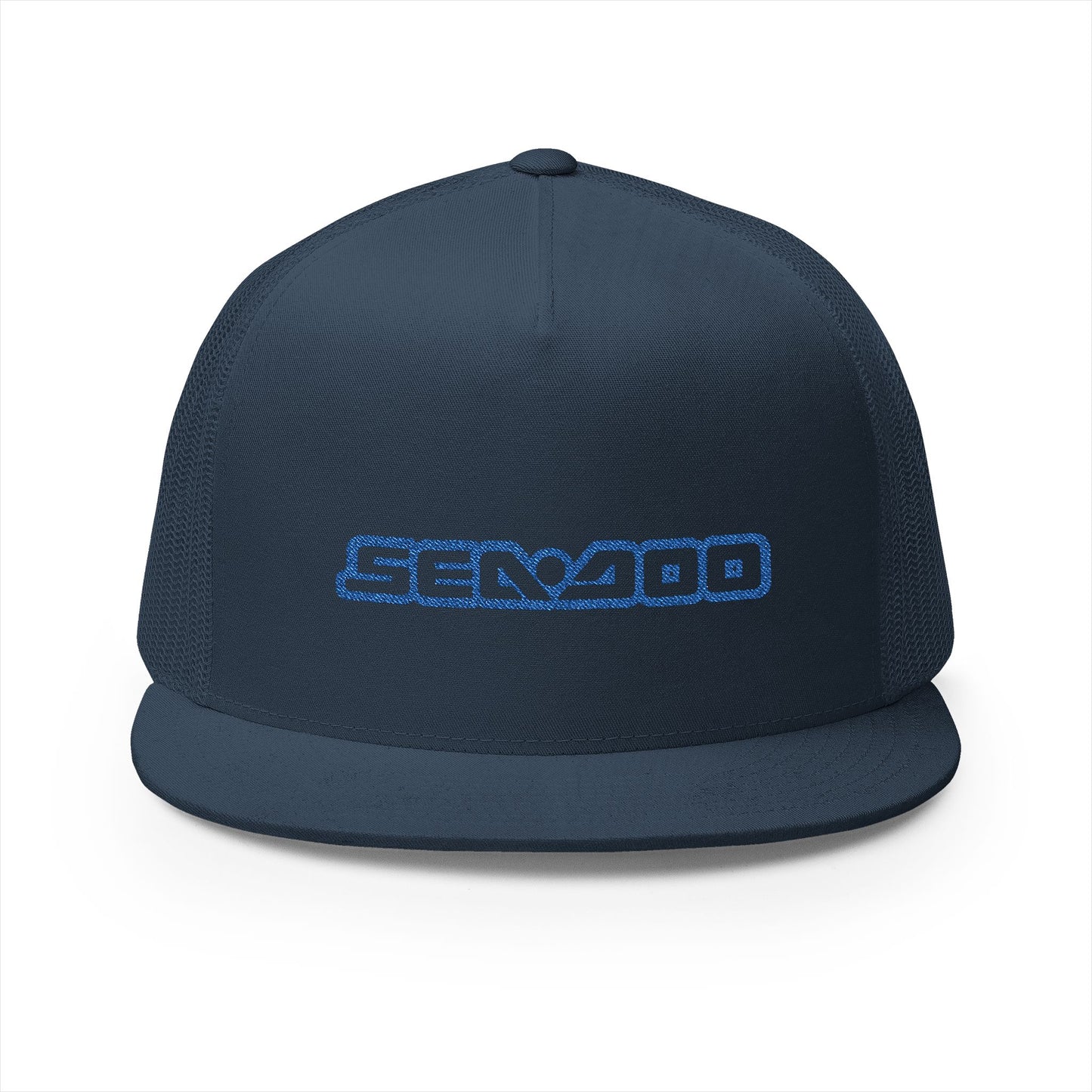 Sea-Doo Embroidered Trucker Hat — Retro Watersports Cap Blue
