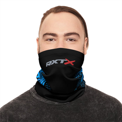 SeaDoo RXTX Racing Neck Gaiter — Gulfstream Blue & Black Midweight Face Shield Mask