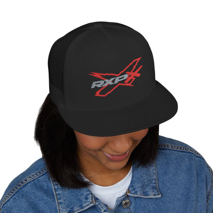RXPX X-Team Embroidered Snap Back Trucker Cap - 5-Panel Mesh Hat Red