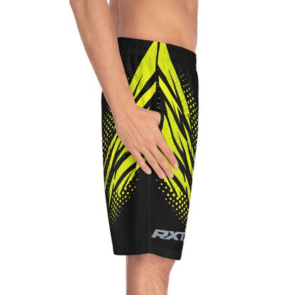 SeaDoo RXTX X-Team Men's Black & Manta Green Racing Board Shorts — Athletic Swim Trunks