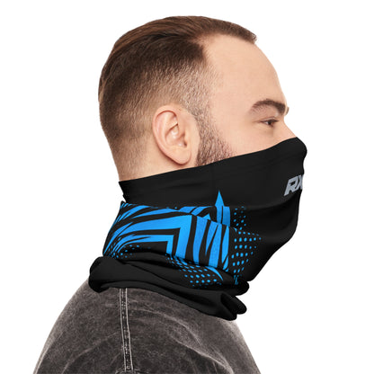 SeaDoo RXTX Racing Neck Gaiter — Gulfstream Blue & Black Midweight Face Shield Mask