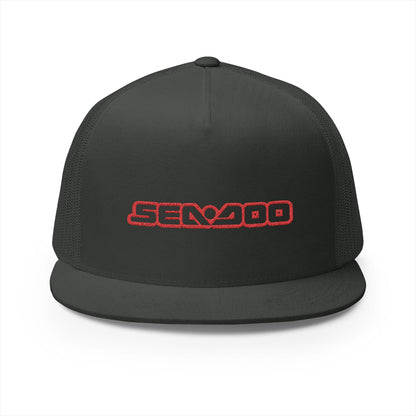 Sea-Doo Embroidered Trucker Hat — Retro Watersports Cap Red