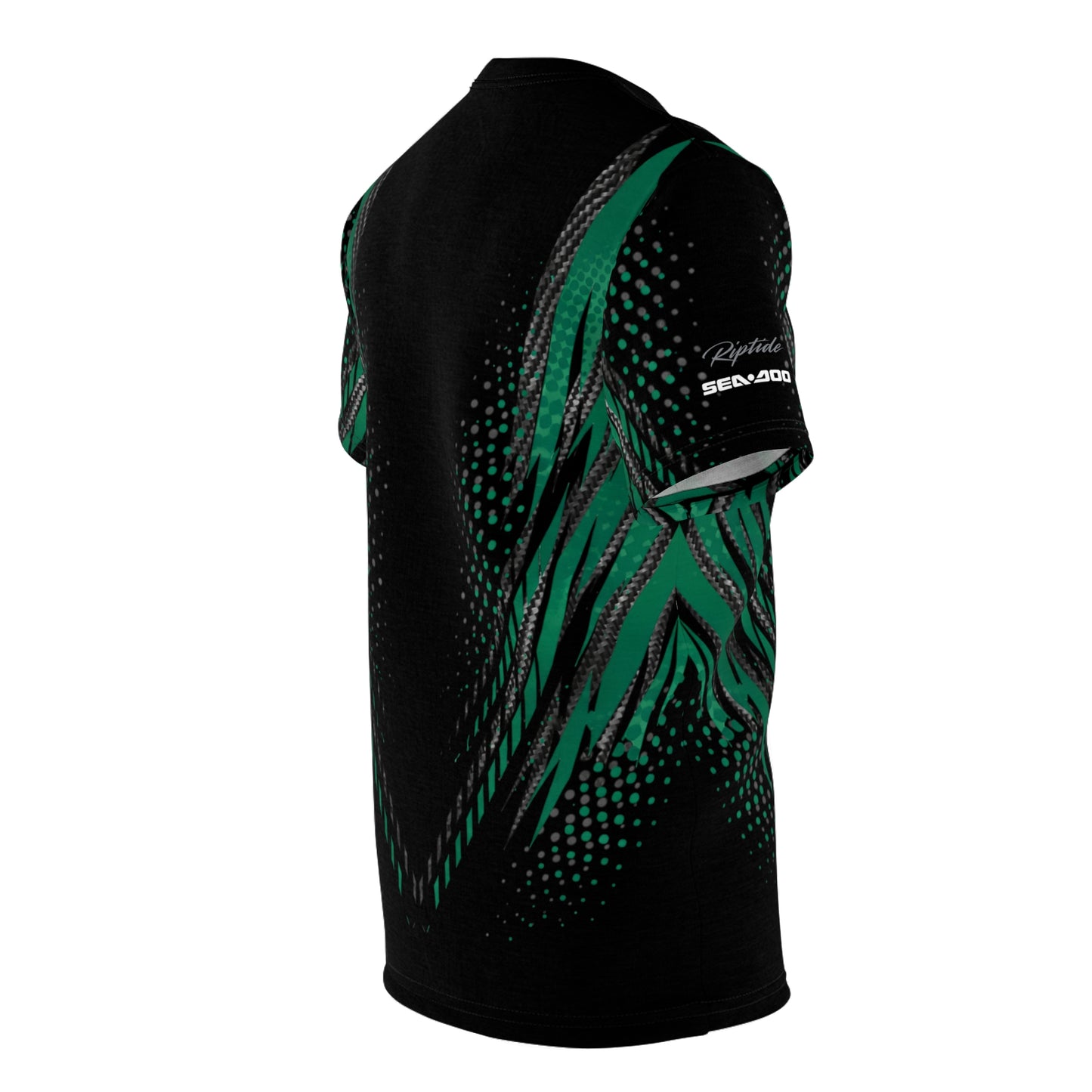 SeaDoo RXPX X-Team Cyber Racing Dri Fit Tee — Apex Racing Green & Carbon Fiber All-Over Print