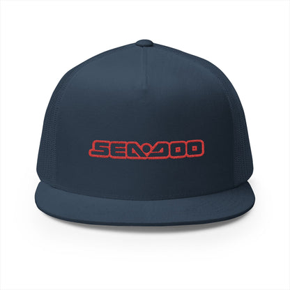Sea-Doo Embroidered Trucker Hat — Retro Watersports Cap Red
