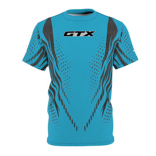 SeaDoo GTX X-Team Cyber Racing Dri Fit Tee — Grey & Teal All-Over Print
