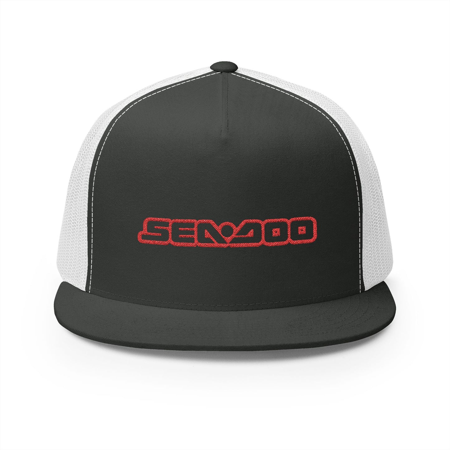 Sea-Doo Embroidered Trucker Hat — Retro Watersports Cap Red