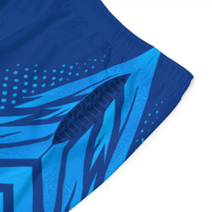 SeaDoo GTX Men's Gulfstream Blue & Abyss Blue Racing Board Shorts — Athletic Swim Trunks