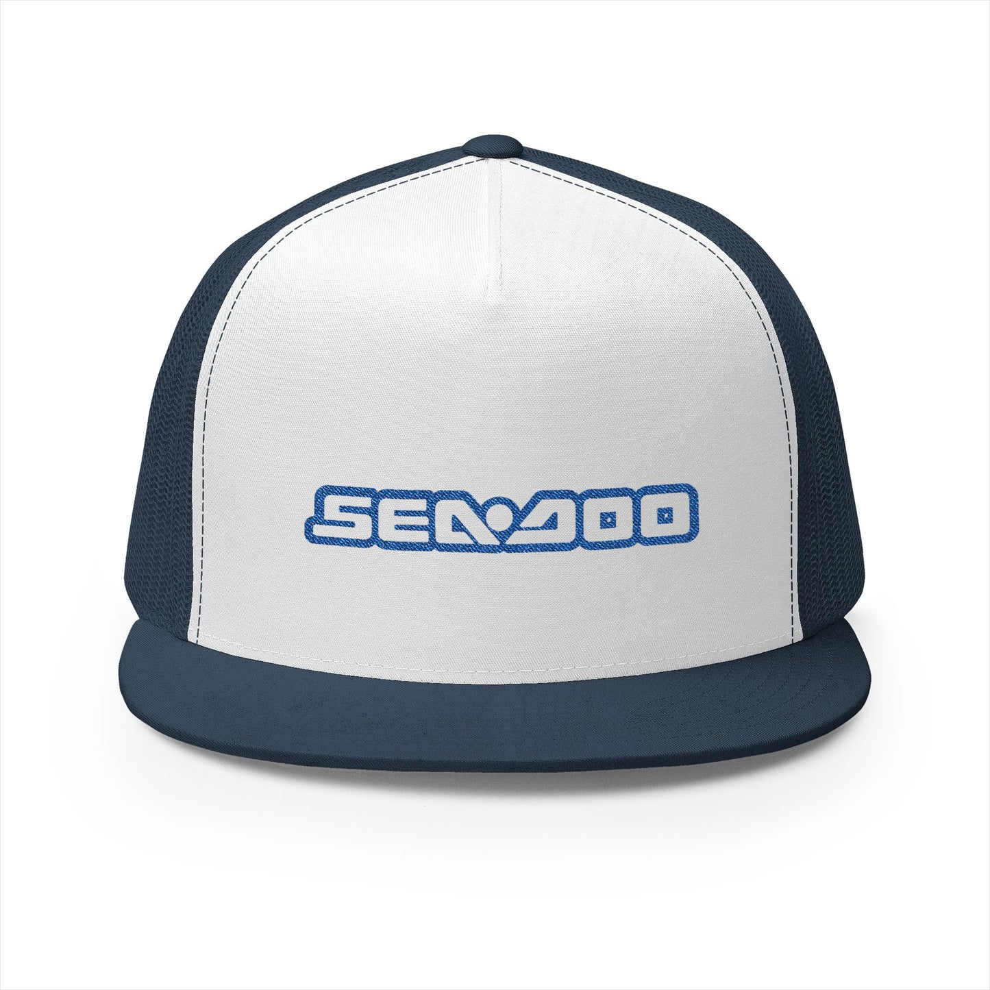 Sea-Doo Embroidered Trucker Hat — Retro Watersports Cap Blue