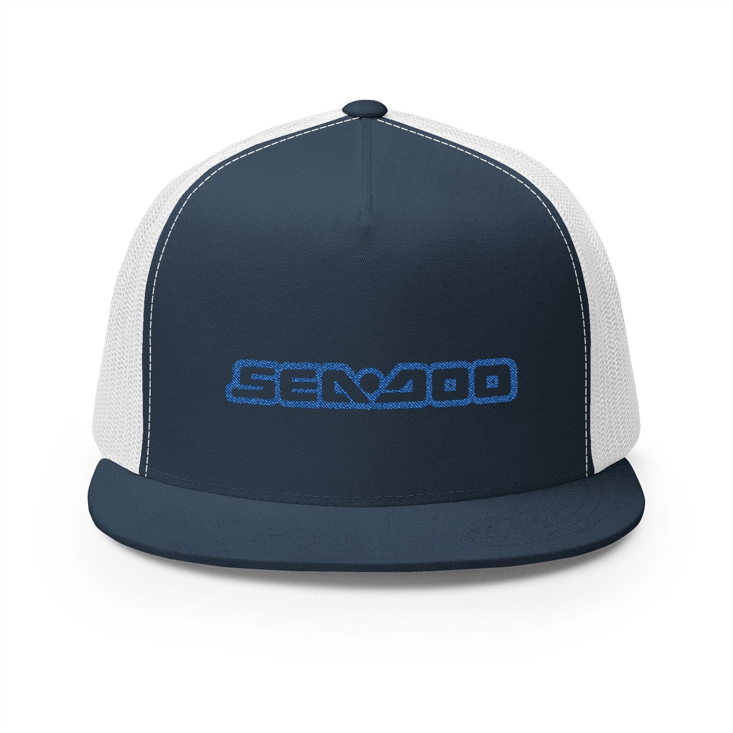 Sea-Doo Embroidered Trucker Hat — Retro Watersports Cap Blue