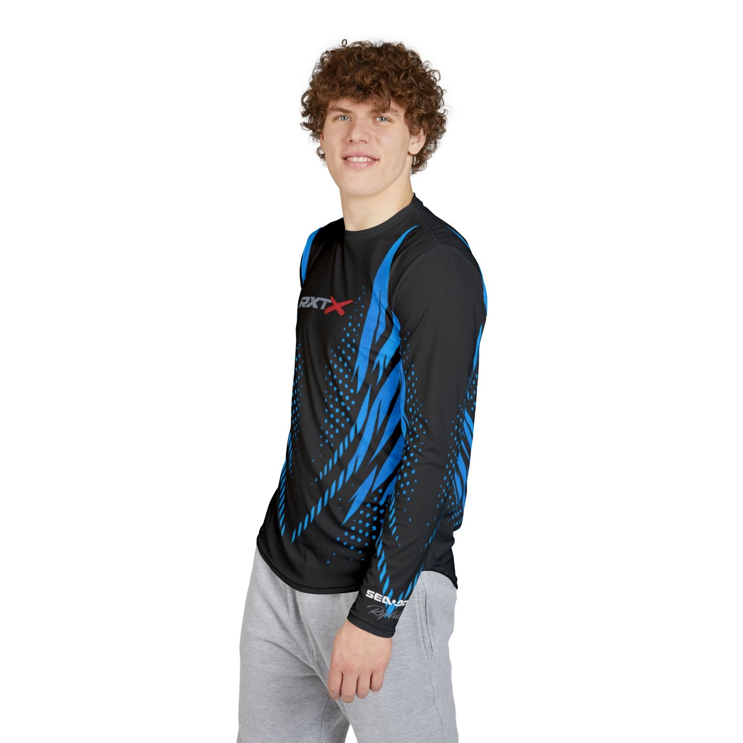 Men's SeaDoo RXTX X-Team Performance UPF Protection UV Long Sleeve Shirt — Gulfstream Blue