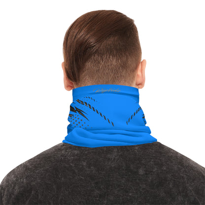 SeaDoo RXPX Racing Neck Gaiter — Gulfstream Blue & Carbon Fiber Midweight Face Shield Mask