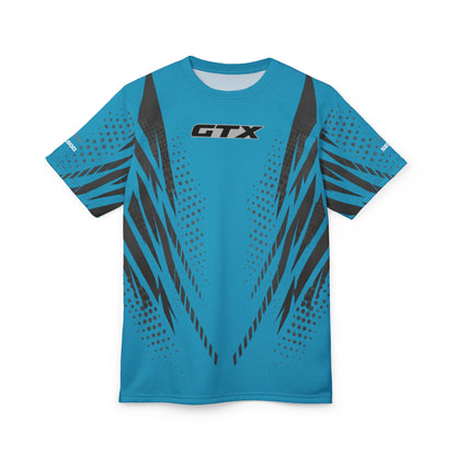 SeaDoo GTX X-Team Cyber Racing Dri Fit Tee — Grey & Teal All-Over Print