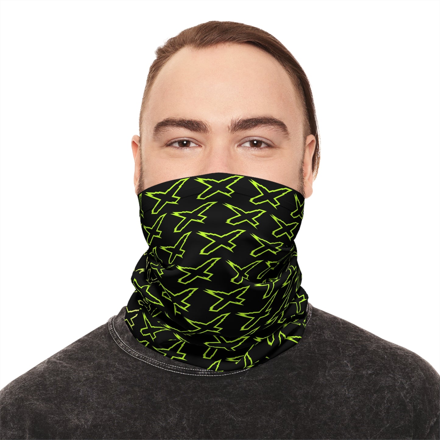 X-Team Performance UPF Pattern Neck Gaiter Face Mask Cover Manta Green/Black