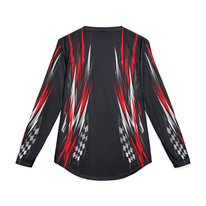 RXTX Racing UV Long Sleeve Jersey Shirt — Dri Fit UPF Performance Tee - Black & Red